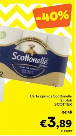 Unes Carta igienica Scottonelle 12 rotoli SCOTTEX offerta