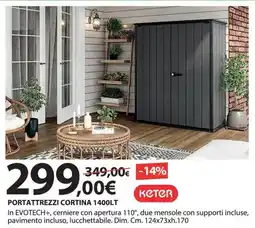 Kreo Brico e Casa KETER Portattrezzi cortina 1400LT offerta
