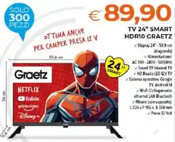 Todis TV 24" SMART HDR10 GRAETZ offerta