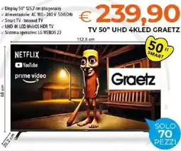 Todis TV 50" UHD 4KLED GRAETZ offerta