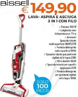 Todis BISSELL Lava- aspira e asciuga 3 in 1 con filo offerta