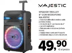 Todis Speaker trolley 8" con microfono MAJESTIC offerta