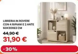 Max Factory Libreria in rovere con 4 ripiani e 2 ante offerta