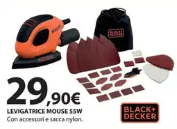 Kreo Brico e Casa Black+ decker levigatrice mouse 55W con accessori e sacca nylon offerta