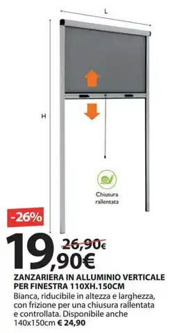 Kreo Brico e Casa Zanzariera in alluminio verticale per finestra offerta