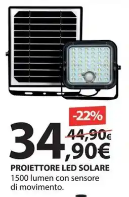 Kreo Brico e Casa Proiettore led solare 1500 lumen con sensore di movimento offerta