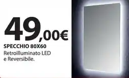 Kreo Brico e Casa Specchio 80x60 Retroilluminato LED e Reversibile. offerta