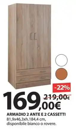 Kreo Brico e Casa Armadio 2 ante e 2 cassetti offerta
