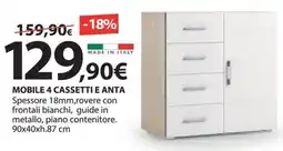 Kreo Brico e Casa Mobile 4 cassetti e anta offerta
