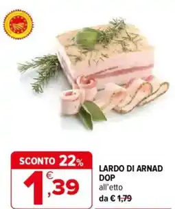 Iperal Lardo di arnad dop offerta