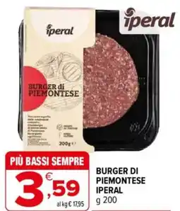 Iperal Burger di piemontese IPERAL offerta