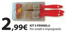 Kreo Brico e Casa Kit 3 pennelli per smalti e impregnanti offerta