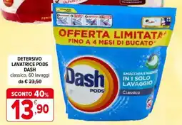 Iperal Detersivo lavatrice pods dash classico offerta
