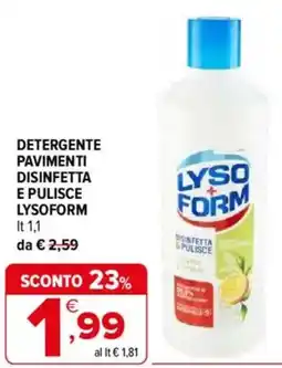 Iperal Detergente pavimenti disinfetta e pulisce LYSOFORM offerta