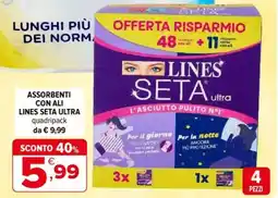 Iperal Assorbenti con ali lines seta ultra quadripack offerta