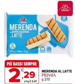 Iperal Merenda al latte PRIMIA offerta