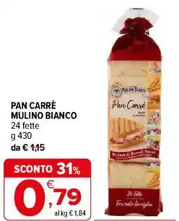Iperal Pan carrè MULINO BIANCO offerta