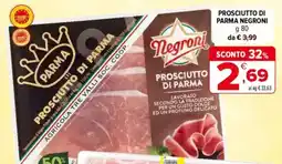 Iperal Prosciutto di parma NEGRONI offerta