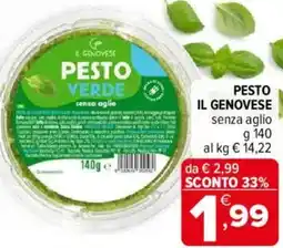 Iperal Pesto il genovese senza aglio offerta
