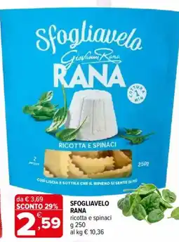 Iperal Sfogliavelo rana ricotta e spinaci offerta