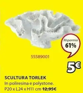 Scultura torlek in poliresina e polystone p20 x l24 x h11 cm