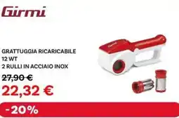 Max Factory Girmi grattuggia ricaricabile 12 WT 2 rulli in acciaio inox offerta