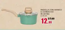 Happy Casa Padella con manico e coperchio in vetro 16 cm offerta