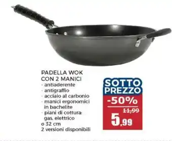 Happy Casa Padella wok con 2 manici offerta