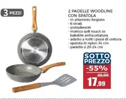Happy Casa 2 padelle woodline con spatola offerta