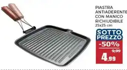 Happy Casa Piastra antiaderente con manico richiudibile 25x25 cm offerta