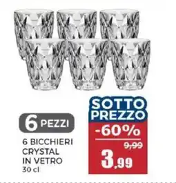 Happy Casa 6 bicchieri crystal in vetro offerta