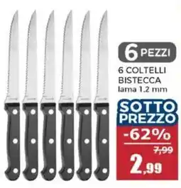 Happy Casa 6 coltelli bistecca lama 1,2 mm offerta