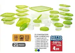 Happy Casa 21 contenitori con coperchio offerta