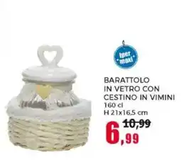 Happy Casa Barattolo in vetro con cestino in vimini offerta