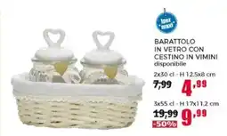 Happy Casa Barattolo in vetro con cestino in vimini offerta