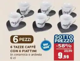 Happy Casa 6 tazze caffè con 6 piattini offerta