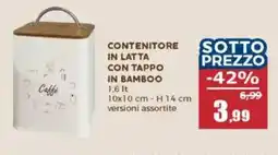 Happy Casa Contenitore in latta con tappo in bamboo offerta