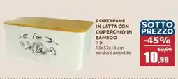 Happy Casa Portapane in latta con coperchio in bamboo offerta