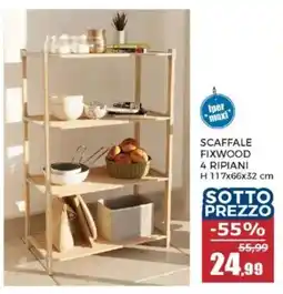Happy Casa Scaffale fixwood 4 ripiani offerta