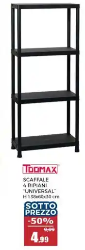 Happy Casa Toomax scaffale 4 ripiani offerta