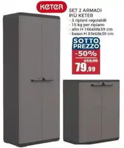 Happy Casa Set 2 armadi più KETER offerta