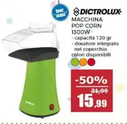 Happy Casa Dictrolux macchina pop corn 1300W offerta
