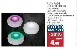 Happy Casa 3 lampade led RGB color offerta