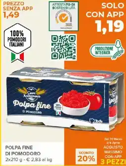 Todis Polpa fine di pomodoro offerta