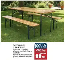 Happy Casa Tavolo con 2 panchine offerta
