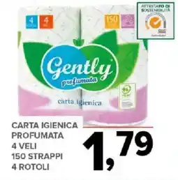 Todis Carta igienica profumata 4 veli 150 strappi 4 rotoli offerta