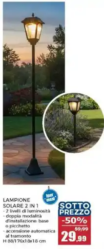 Happy Casa Lampione solare 2 in 1 offerta