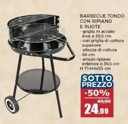 Happy Casa Barbecue tondo con ripiano e ruote offerta