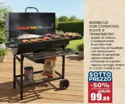 Happy Casa Barbecue con coperchio ruote e termometro offerta