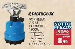 Happy Casa Dictrolux fornello a gas portatile 1500W offerta